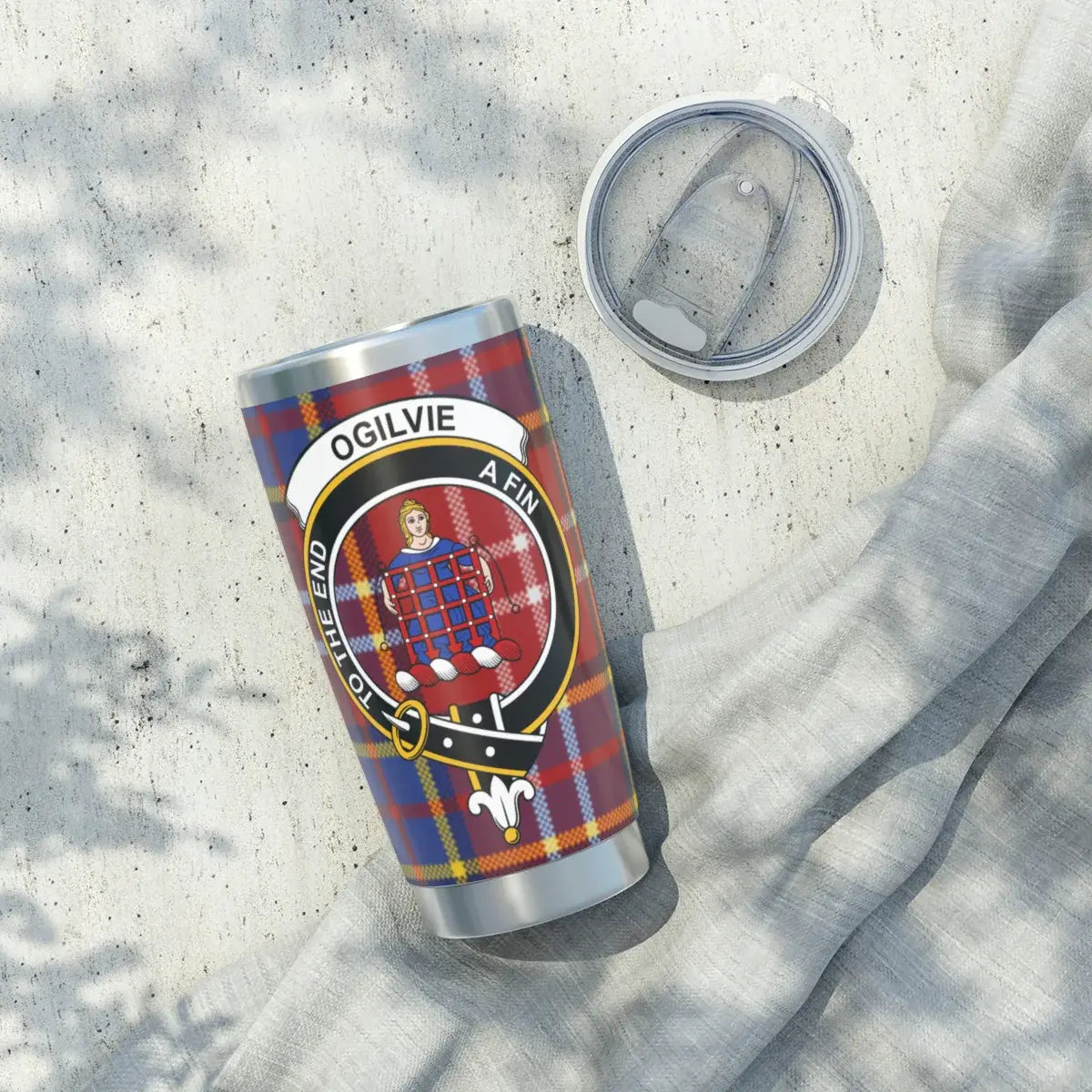 Ogilvie A Fyn Tartan Pattern Tumbler with Lid
