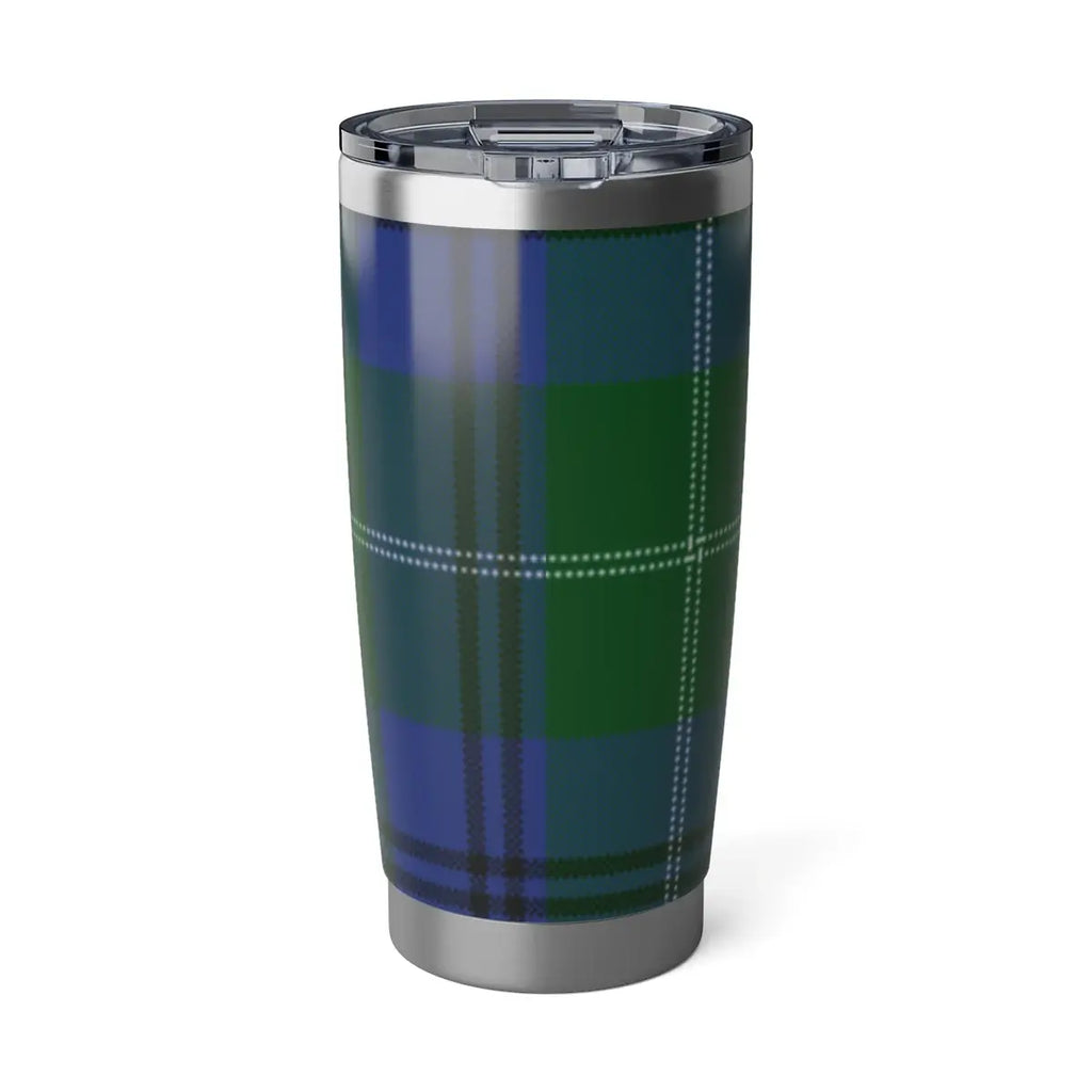 Clan Oliphant blue green tartan tumbler — double-wall stainless steel, 20oz