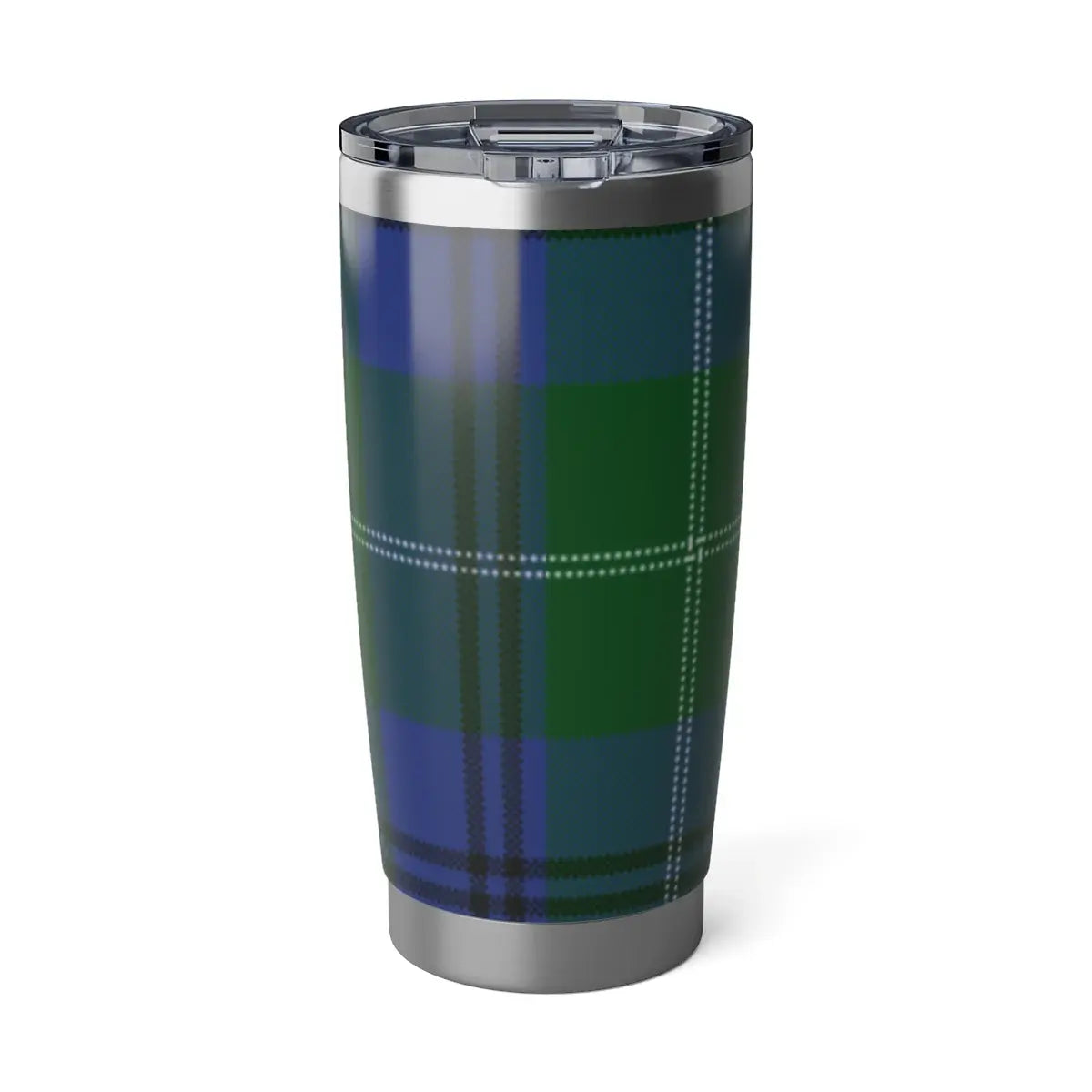 Clan Oliphant blue green tartan tumbler — double-wall stainless steel, 20oz