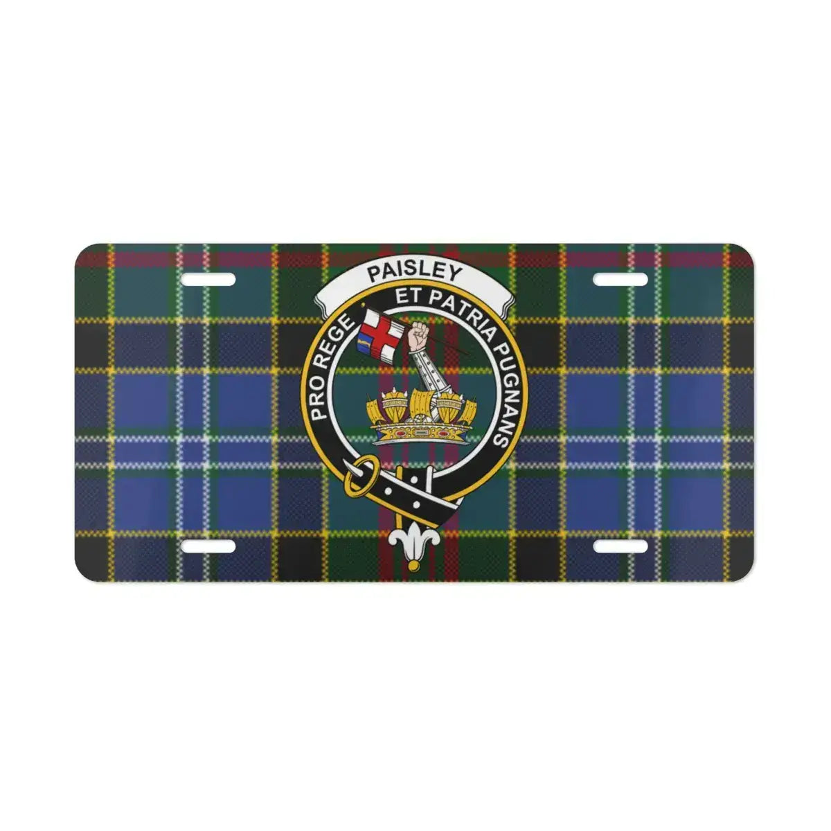 Paisley Coat of Arms Scottish Tartan License Plate