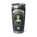 Clan Paterson tartan crest tumbler — 20 oz insulated stainless steel with Huc Tendimus Omnes print