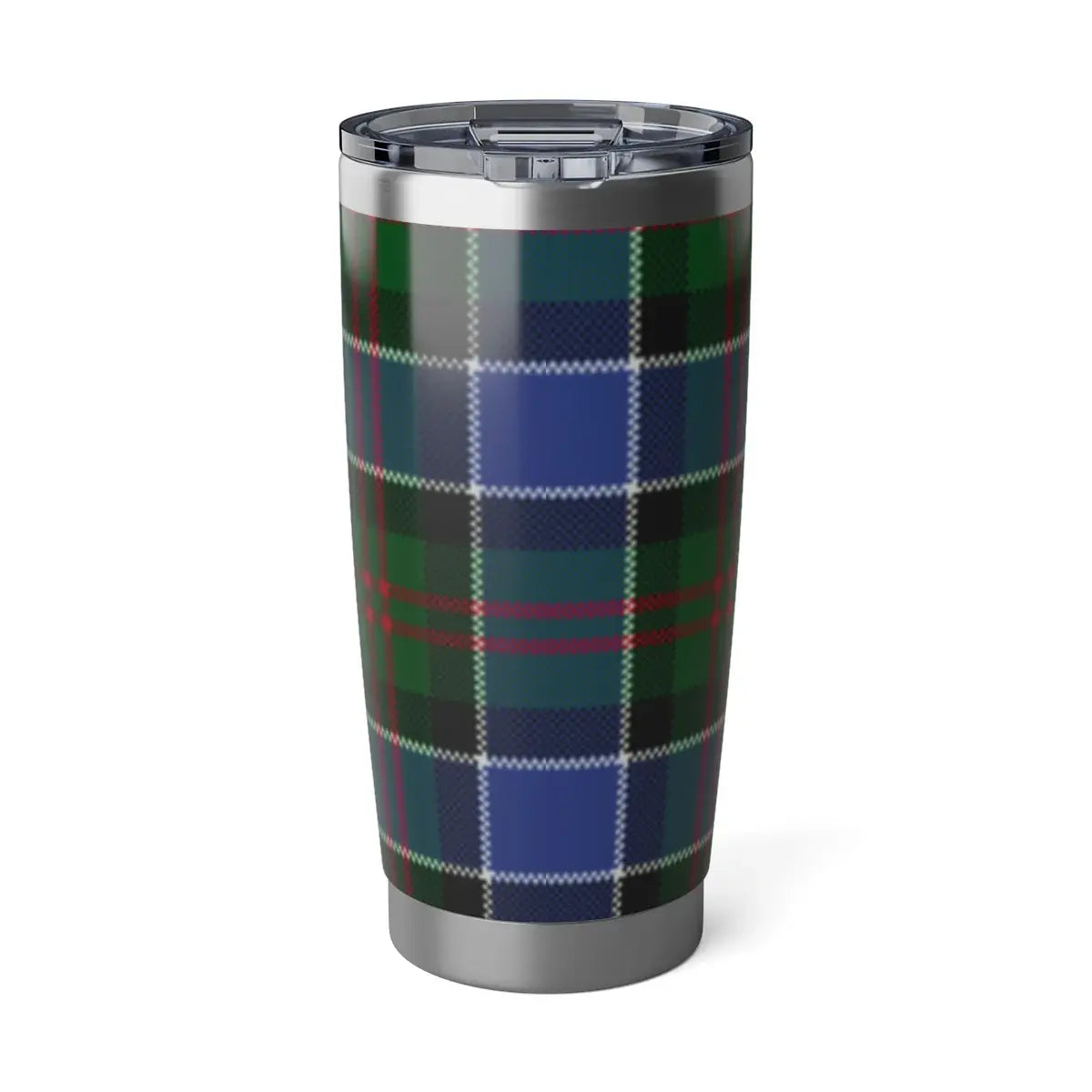 Clan Paterson blue and green tartan insulated tumbler — 20 oz stainless steel, fits car cup holders