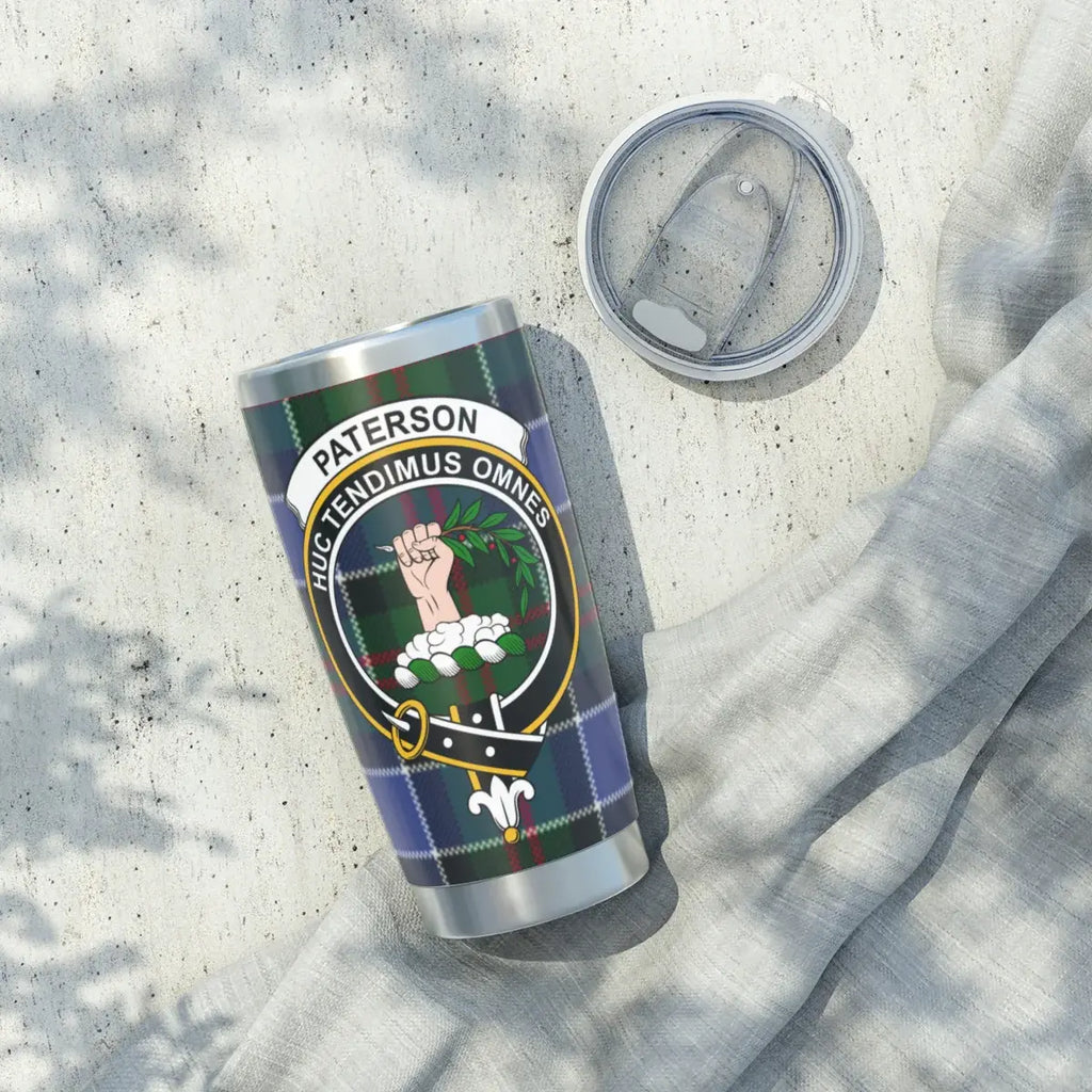 Clan Paterson Huc Tendimus Omnes crest design tumbler — 20 oz insulated stainless steel