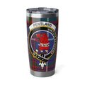 Vibrant Pentland Plaid Tumbler with Clan Crest Design