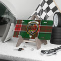 Clan Pollock tartan novelty license plate — Audacter et Strenue crest, 12" x 6" aluminium