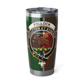 Clan Pollock tartan crest tumbler — 20 oz insulated stainless steel with Audacter et Strenue motto