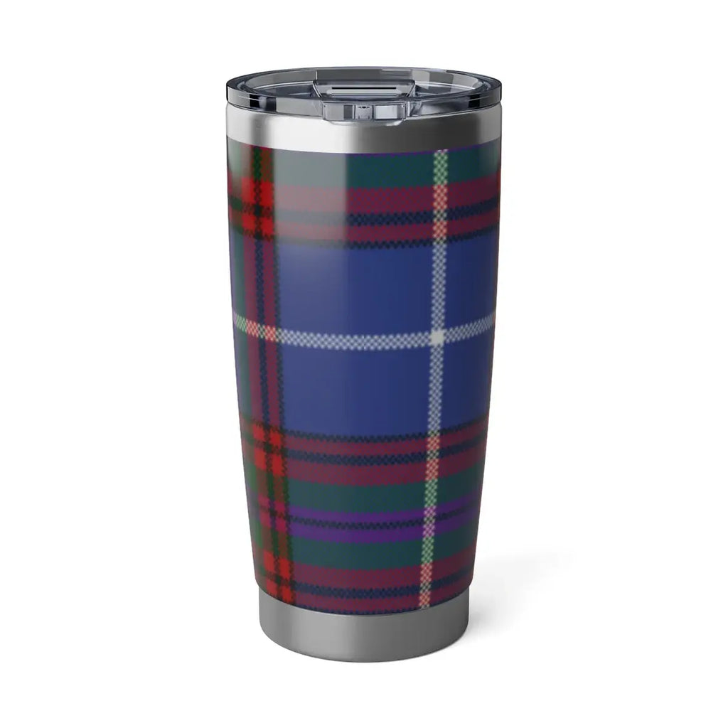 Stylish Blue Plaid Tumbler Ideal for On-the-Go