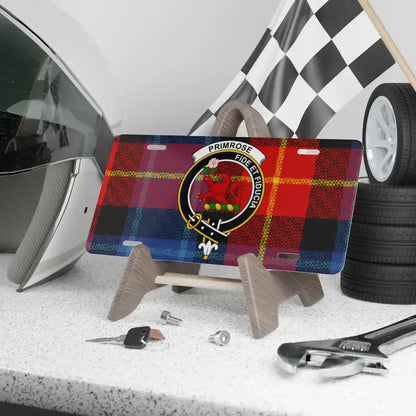 Primrose Fide Et Fiducia Tartan License Plate product