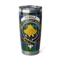 Clan Pringle tartan crest tumbler — 20 oz insulated stainless steel with Amicitia Reddit Honores motto