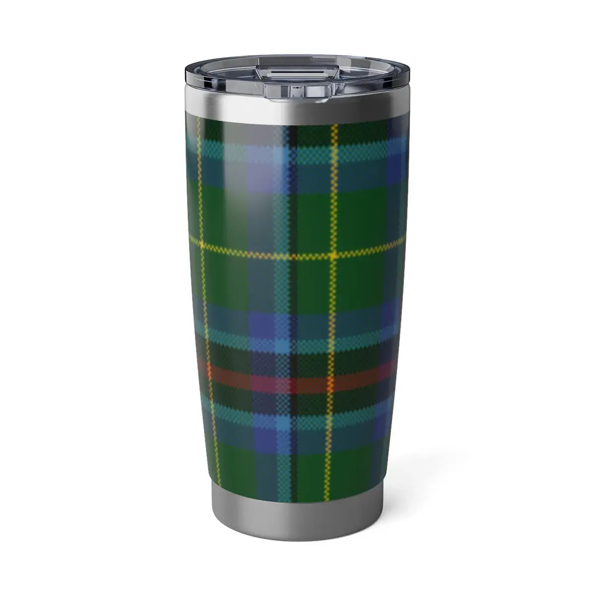 Clan Pringle green and blue tartan insulated tumbler — 20 oz stainless steel, fits car cup holders