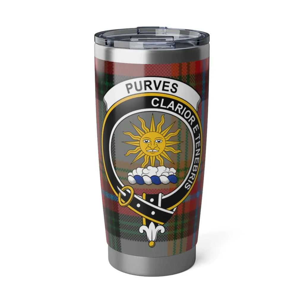 Clan Purves Crest Plaid Insulated Tumbler