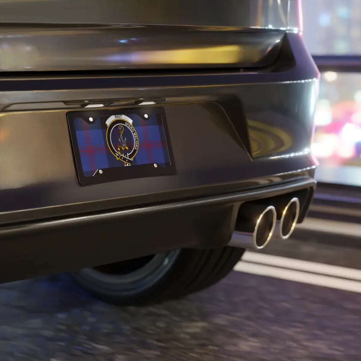 Unique License Plate on Car Rear View product