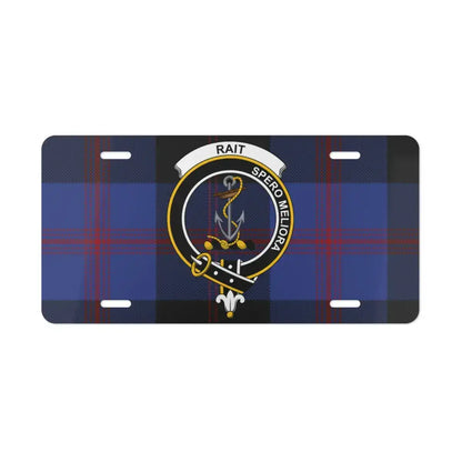 Rait Crest Spero Meliora Blue Plaid License Plate product type