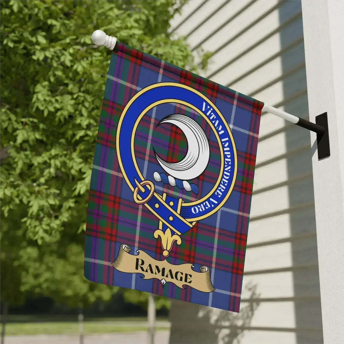 Personalized Scottish Clan Ramage Plaid Flag