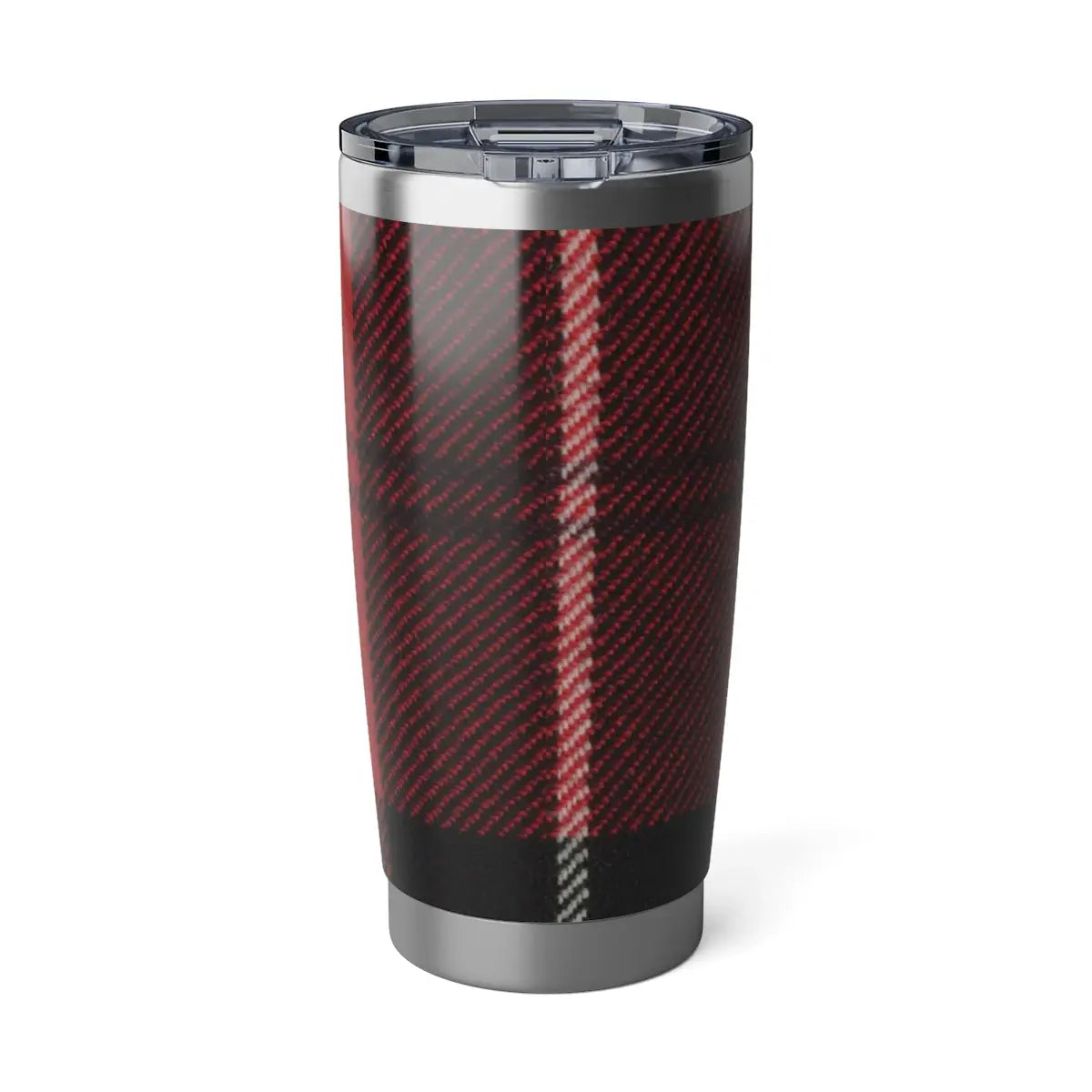Clan Ramsay red plaid tumbler — double-wall stainless steel, 20oz
