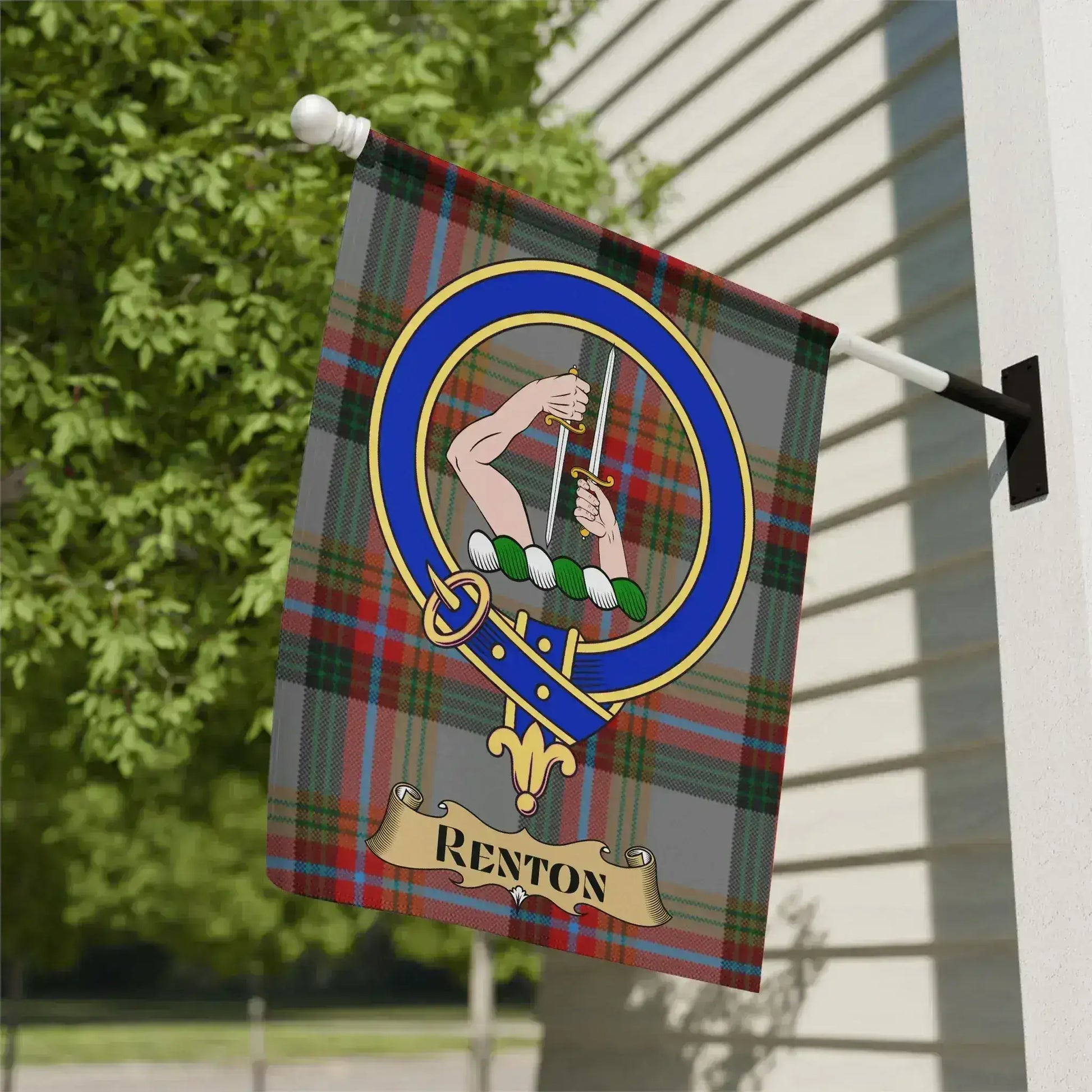 Renton Clan Crest Tartan Banner Garden Flag product