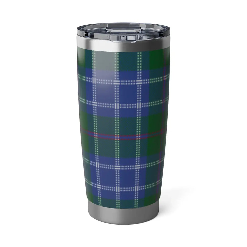 Clan Riddell tartan pattern insulated tumbler — 20 oz stainless steel, fits car cup holders
