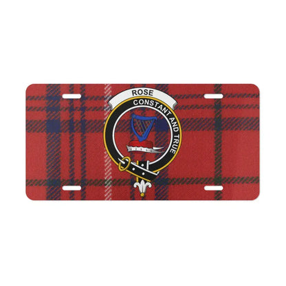 Red Tartan Pattern with Rose Clan Emblem Plate product