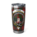 Clan Ross tartan tumbler — 20oz stainless steel with crest and plaid print