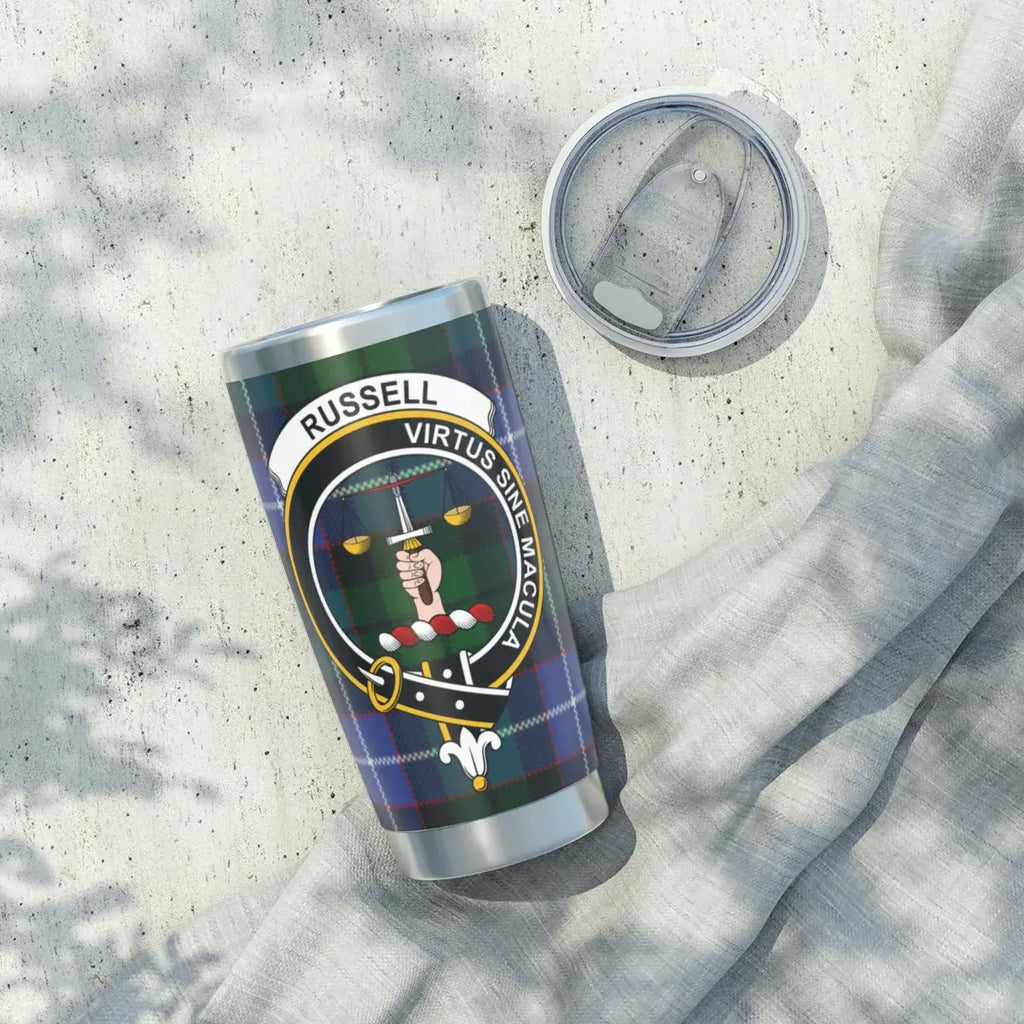 Personalized Russell Clan Tartan Insulated Tumbler