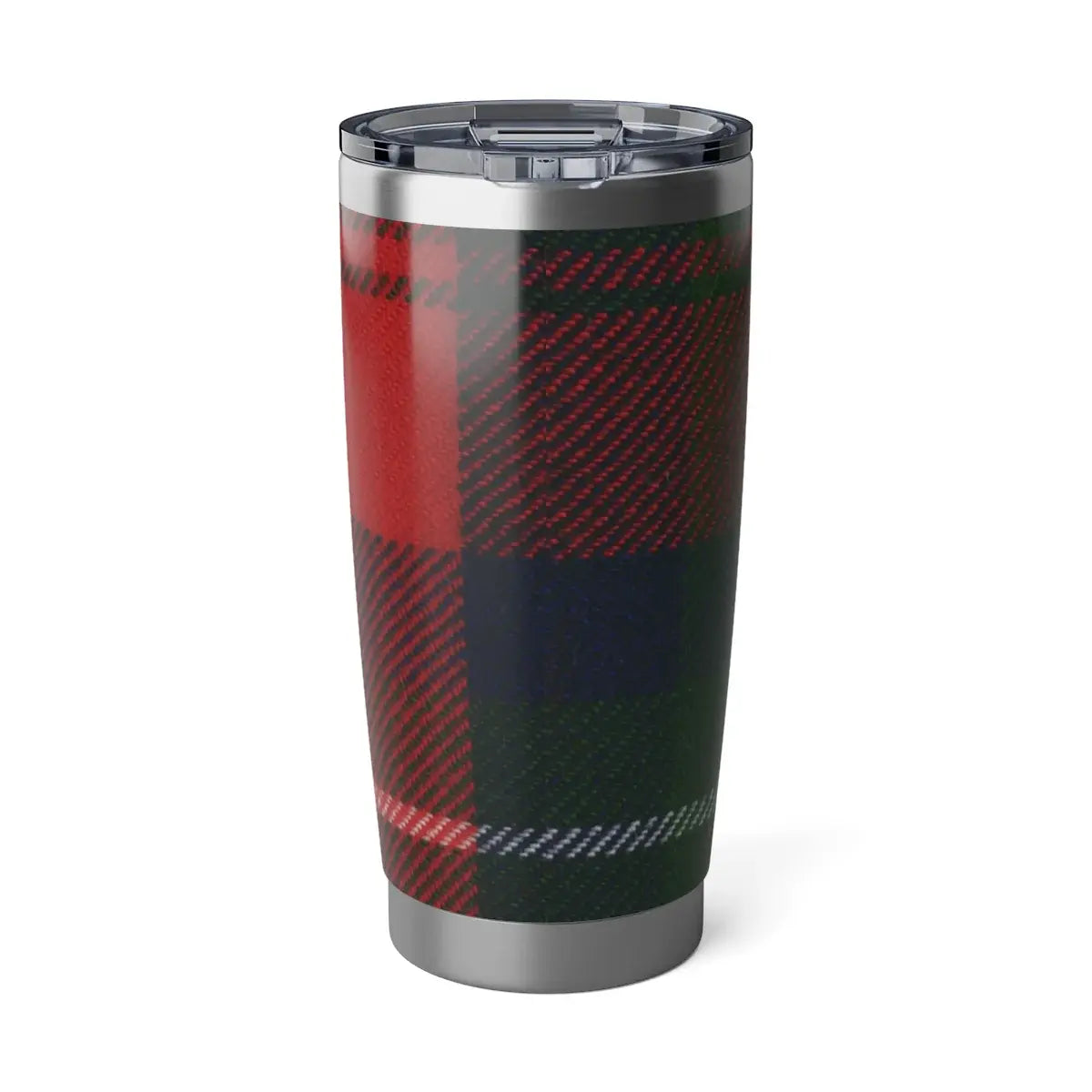 Clan Rutherford red and green tartan insulated tumbler — 20 oz stainless steel, fits car cup holders