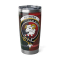 Clan Ruthven tartan tumbler — 20oz stainless steel with ram crest and plaid print