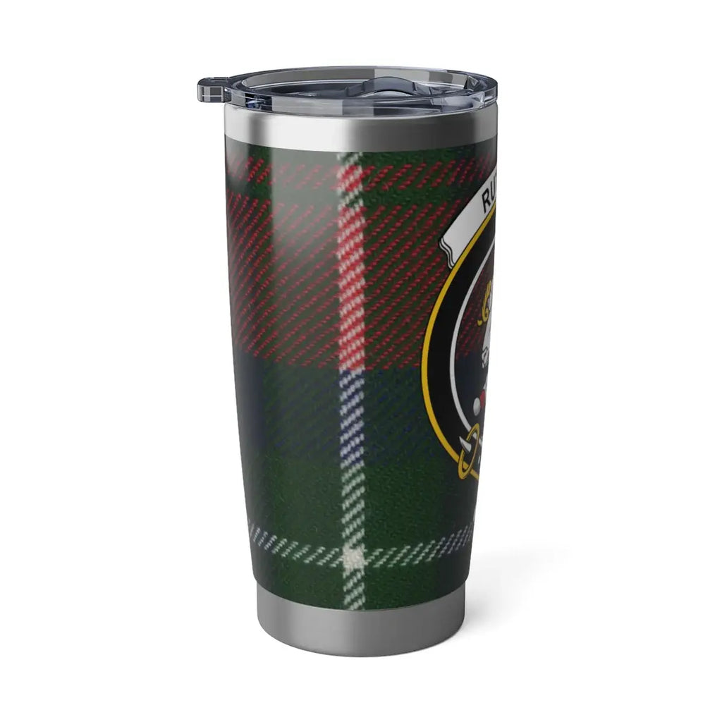 Ruthven tartan tumbler — Scottish clan crest pattern travel cup