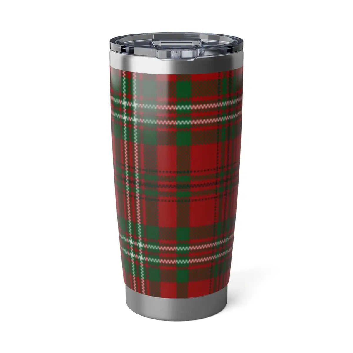 Clan Scott red and green plaid tumbler — double-wall stainless steel, 20oz
