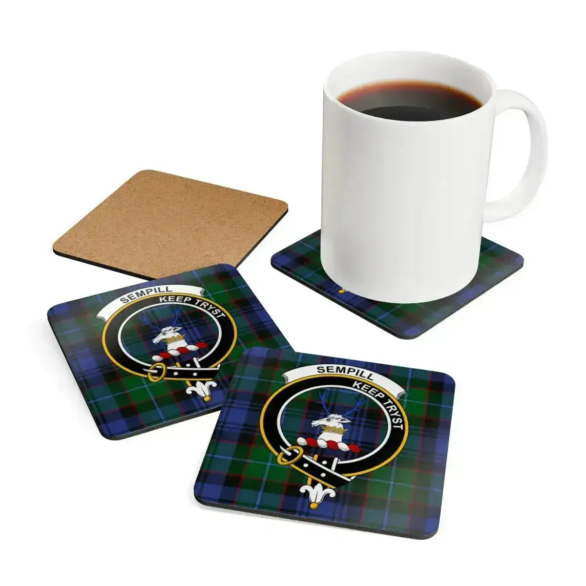 Sempill Keep Tryst Plaid Pattern Coaster Set product