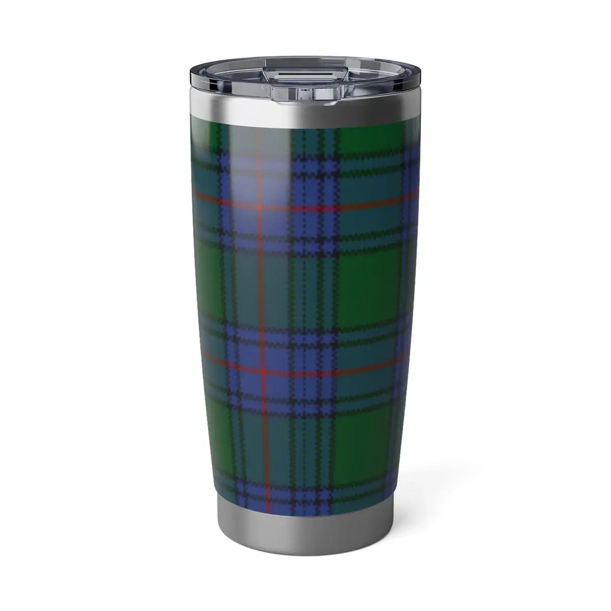 Stylish Green Plaid Insulated Travel Tumbler