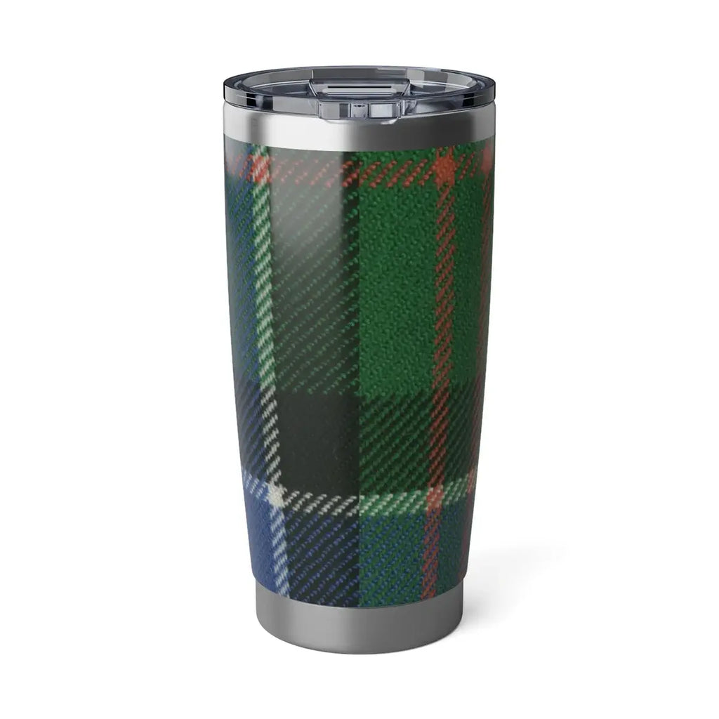 Clan Sinclair green and blue plaid tumbler — double-wall stainless steel, 20oz