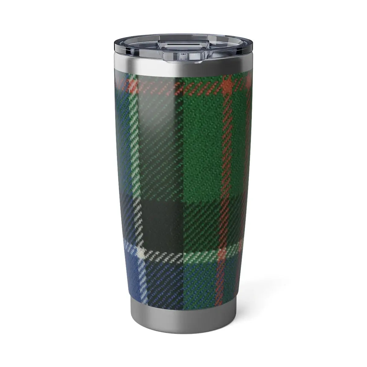 Clan Sinclair green and blue plaid tumbler — double-wall stainless steel, 20oz