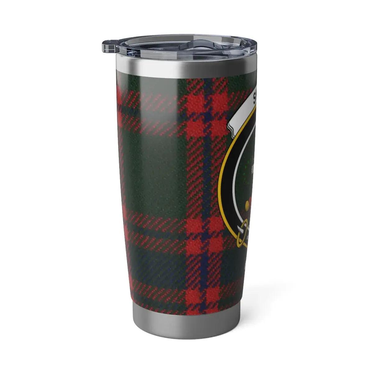 Skene tartan insulated tumbler — secure lid, fits car cup holder