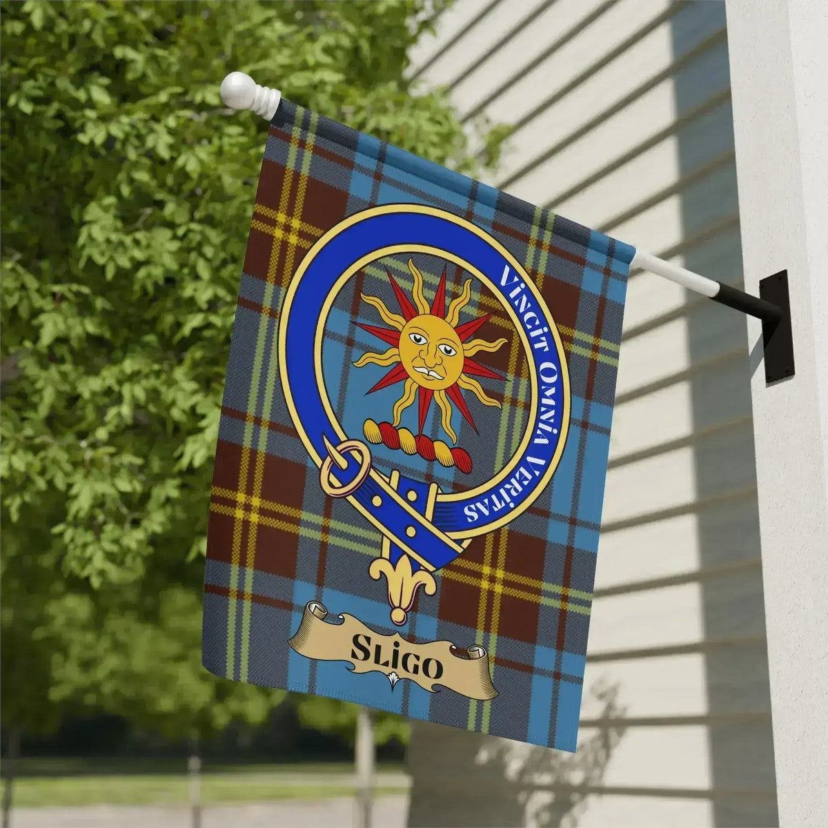 Sligo Tartan Flag with Sun Crest Banner