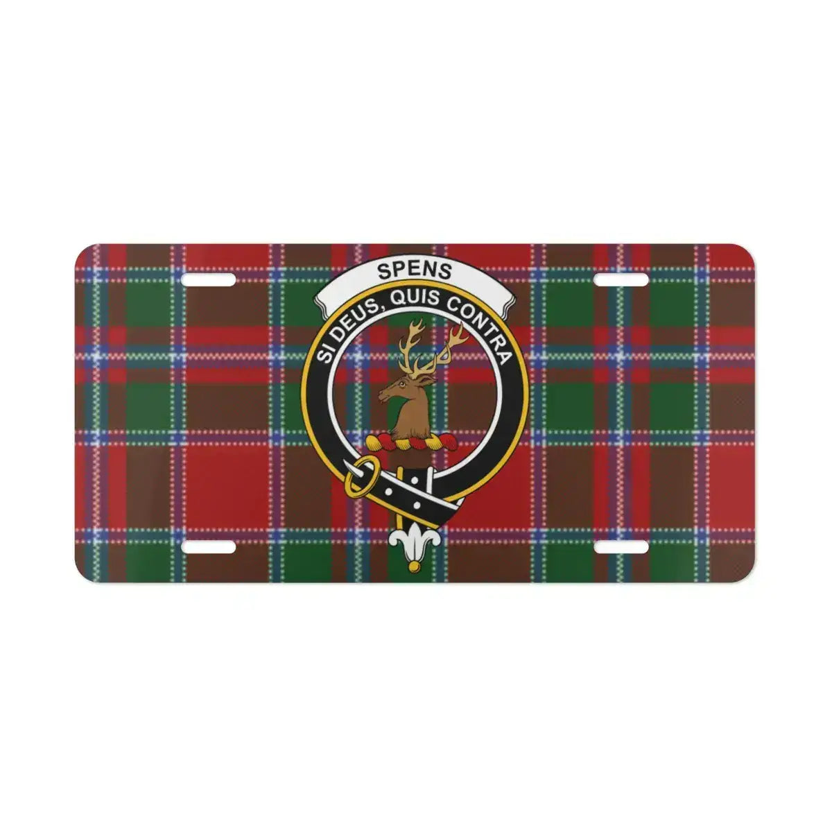 Christmas Plaid Reindeer Design Custom License Plate product