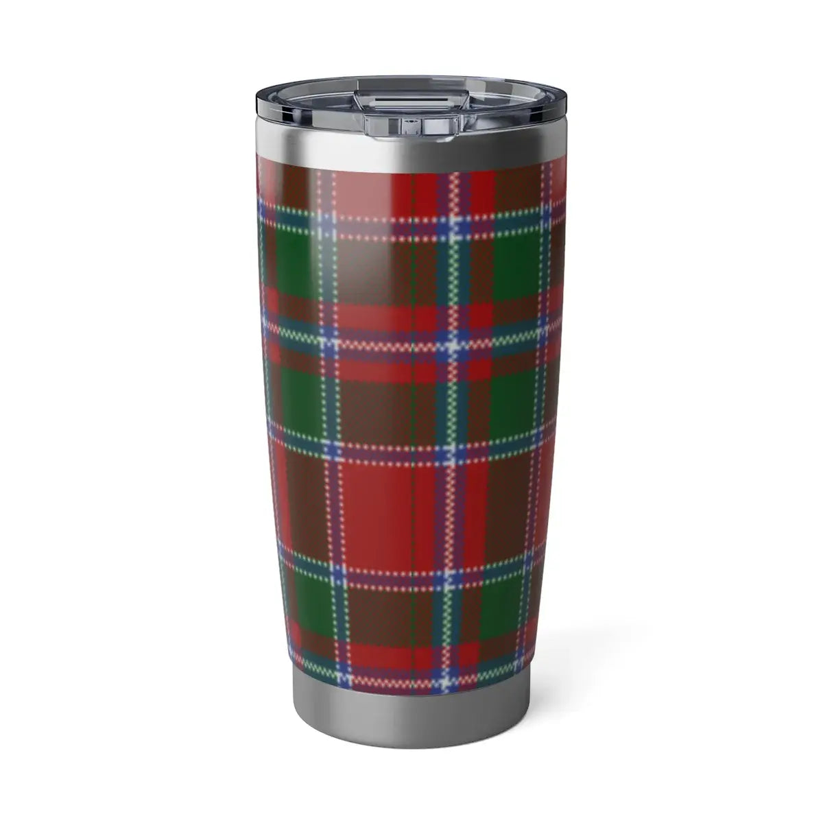 Clan Spens classic red and green plaid pattern tumbler — double-wall 20oz