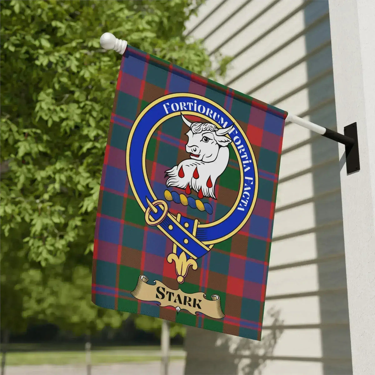 Family Crest Plaid Outdoor Banner Decorative