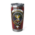 Clan Stewart virescit vulnere virtus tartan travel mug — 20oz stainless steel