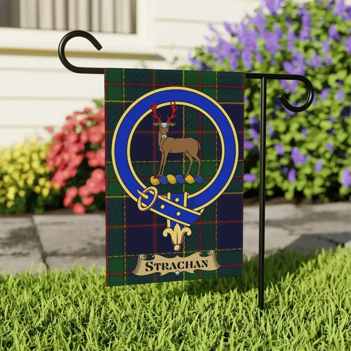 Strachan Tartan Garden Flag Clan Crest Banner