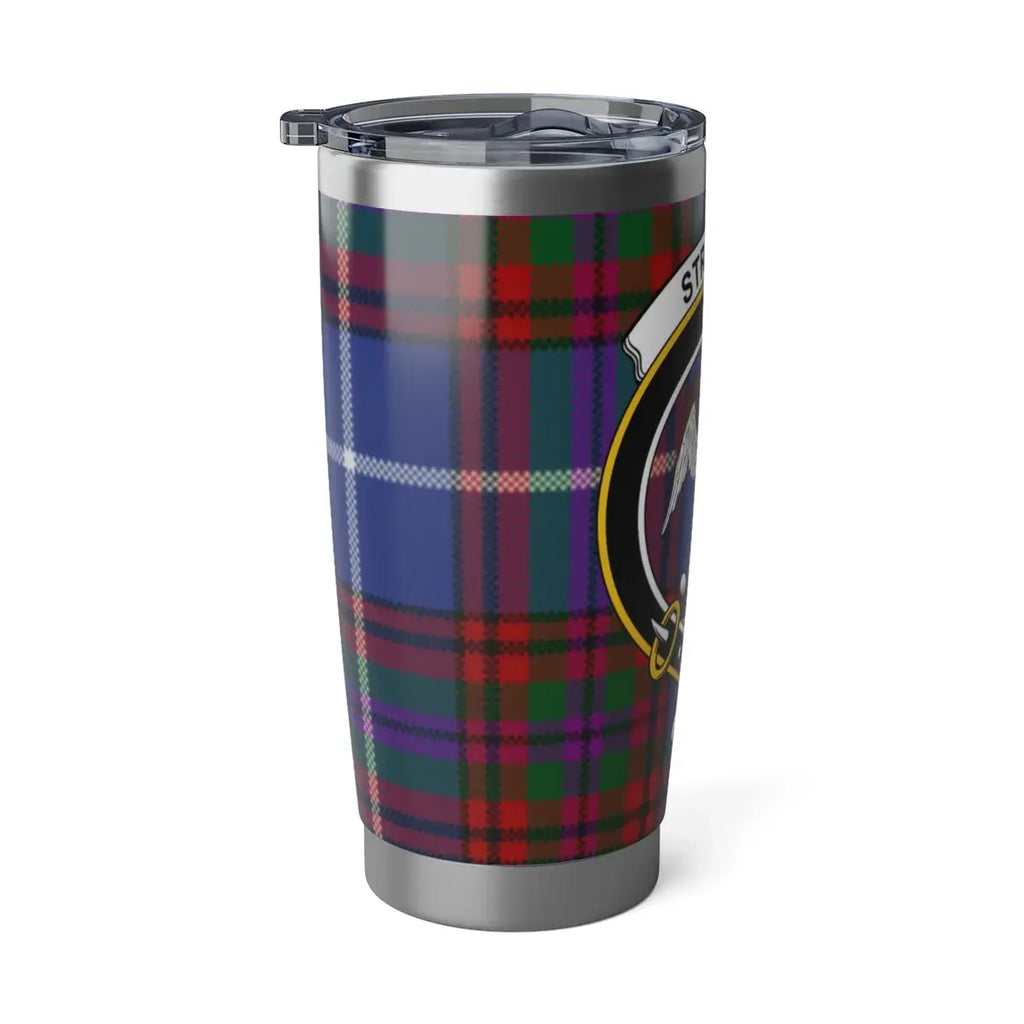 Blue Tartan Plaid Travel Tumbler for Hot and Cold Drinks