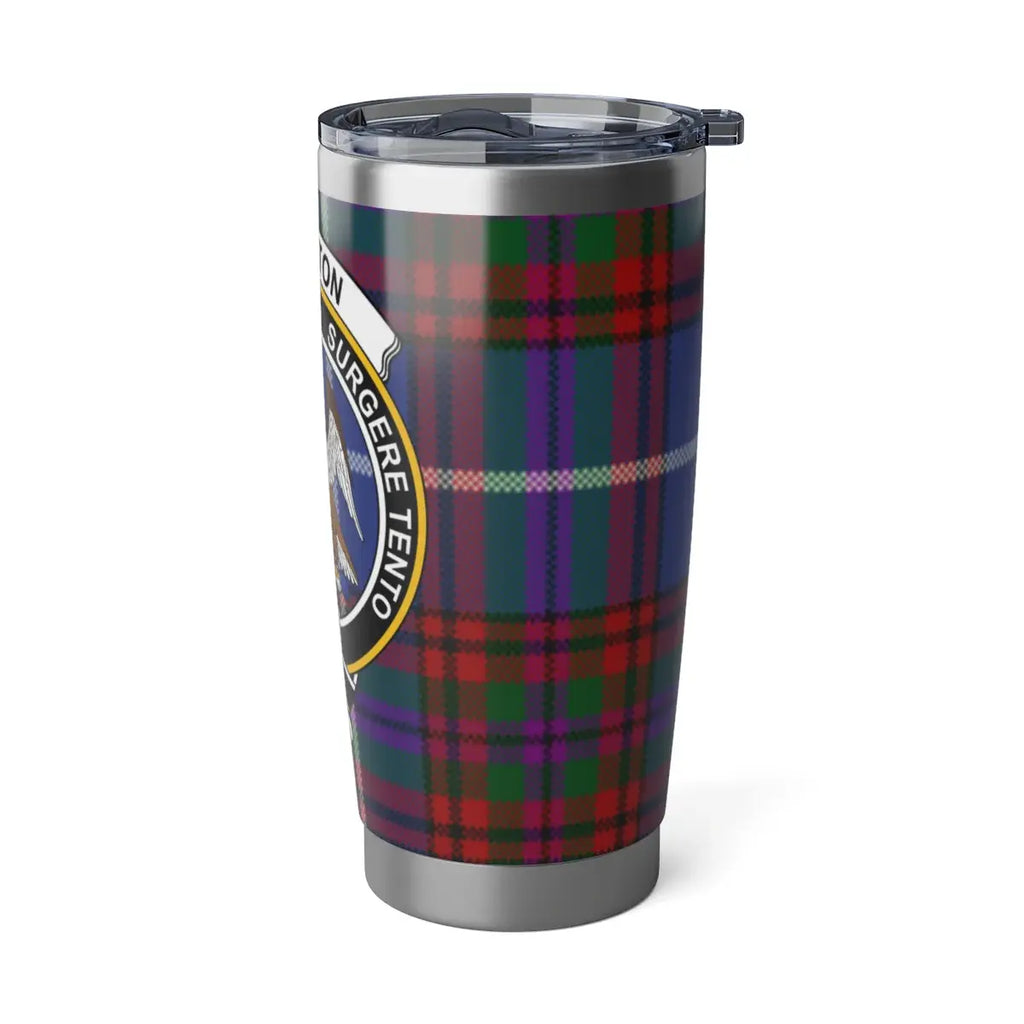 Durable Travel Tumbler with Classic Plaid Design