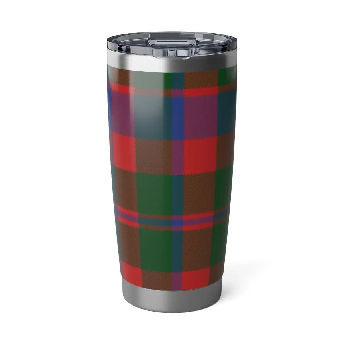 Clan Strang colourful plaid tumbler with lid — insulated travel mug 20oz