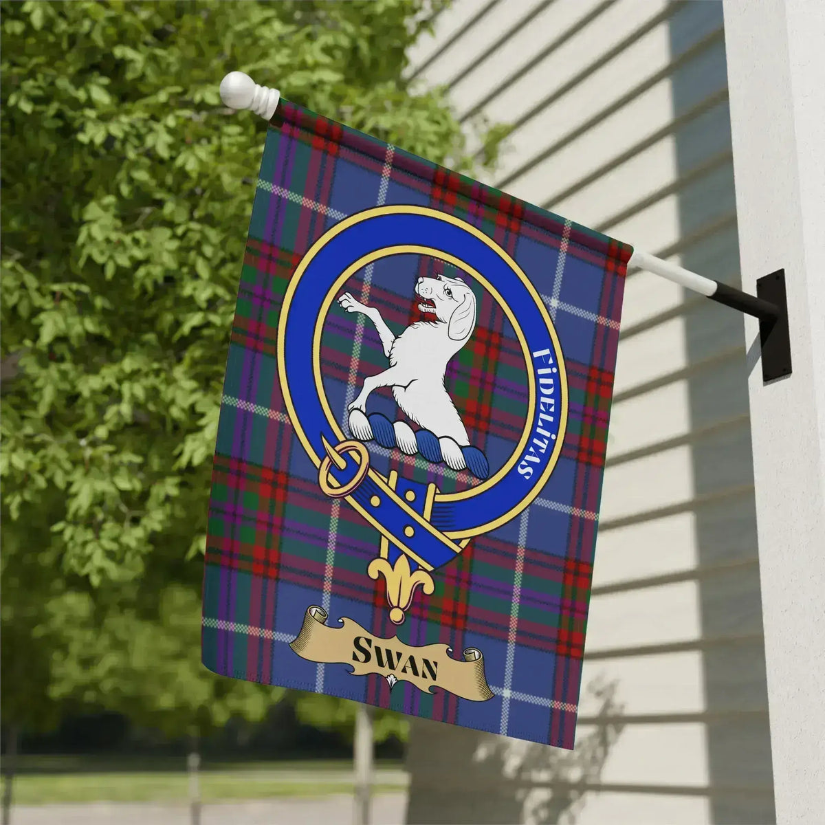 Swan Family Tartan Crest Plaque Decorative Flag