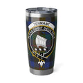 Clan Tennant plena dabit deus vela tumbler — 20oz stainless steel with ship crest and tartan