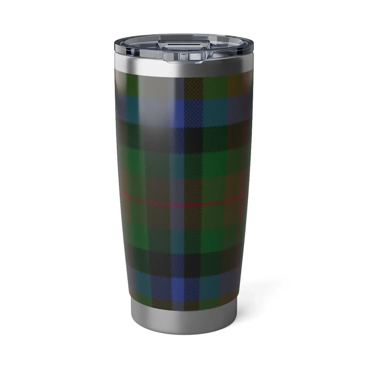 Clan Tennant blue and green tartan insulated tumbler — double-wall 20oz