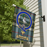 Clan Thomson Tartan Garden Flag – Scottish Crest