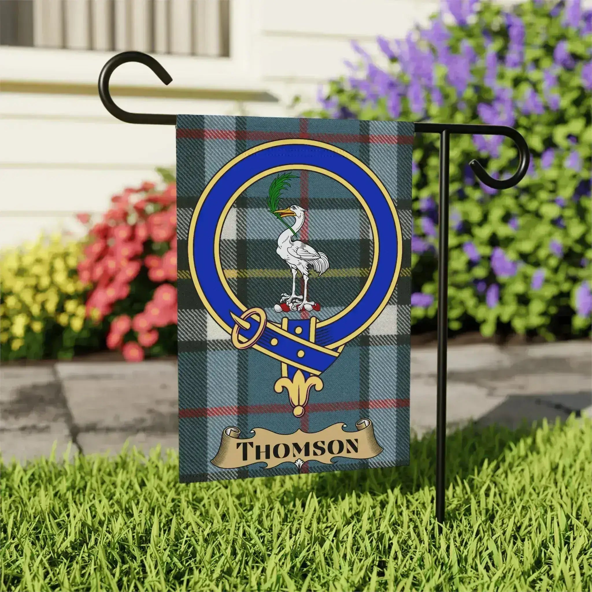 Clan Thomson coat of arms outdoor garden flag — 24.5x32 inch outdoor display