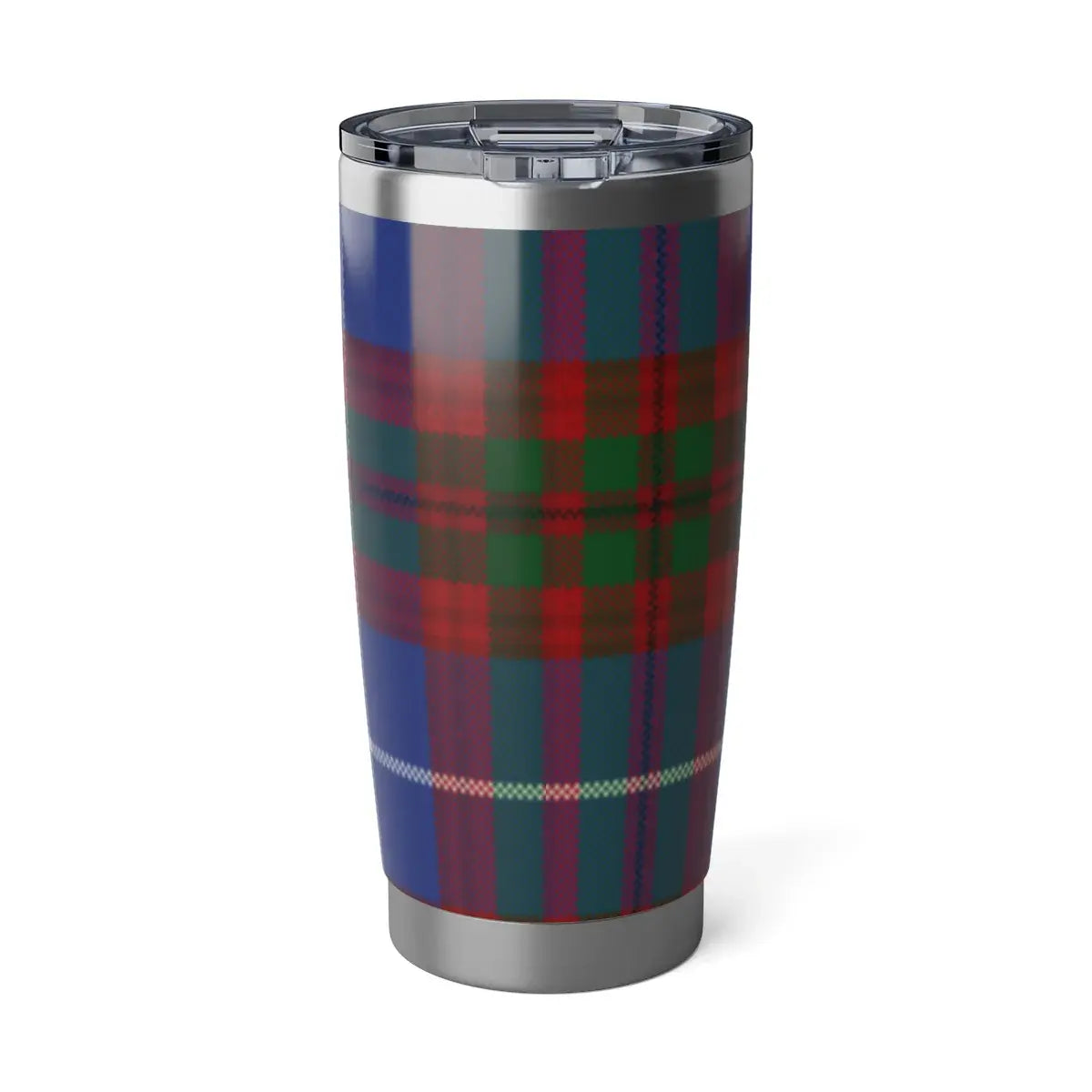 Blue and Red Plaid Insulated Travel Mug