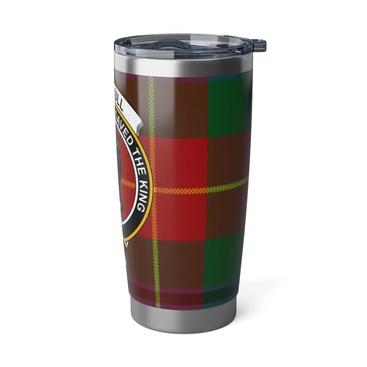 Tartan Plaid Pattern Tumbler with Crest Design