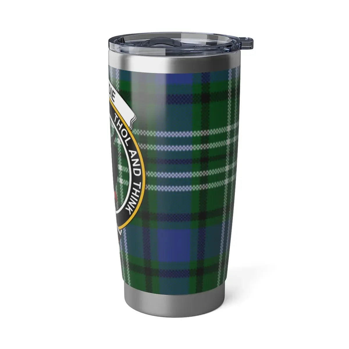 Stylish Green and Blue Tartan Thermal Drinkware